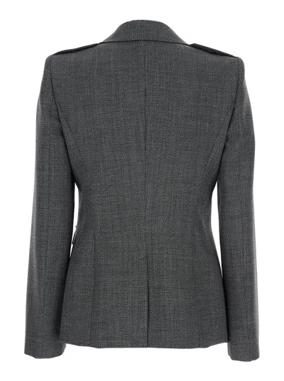 Alexander Mcqueen Fitted Silhouette With Epaulettes And Flap Pockets In Gray