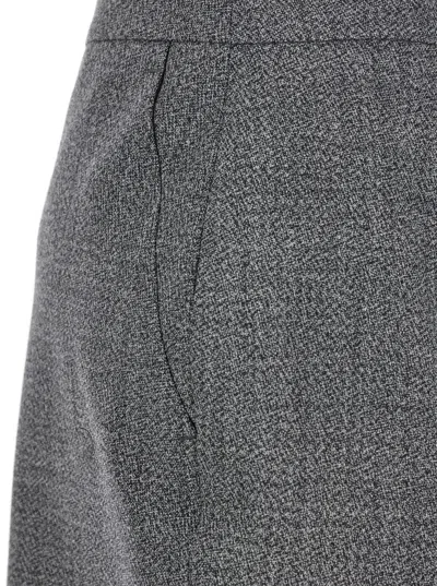 Alexander Mcqueen Grey Skirt With Button Closure In Wool Woman In Gray