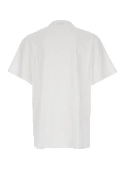 Alexander Mcqueen White Crewneck T-shirt With Logo Print On The Front In Cotton Man