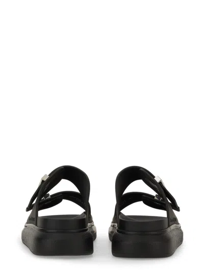 Alexander Mcqueen Black Rubber Sandals In Black