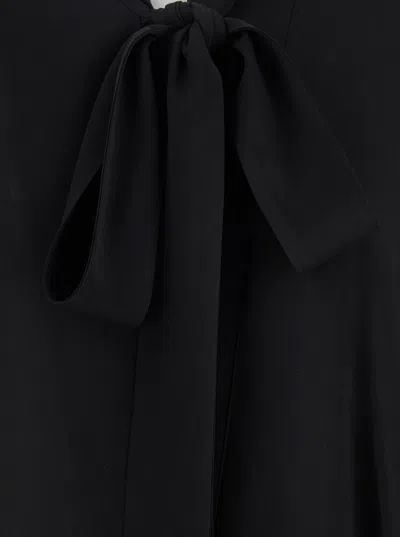 Balenciaga Black Georgette Scarf Blouse In Black