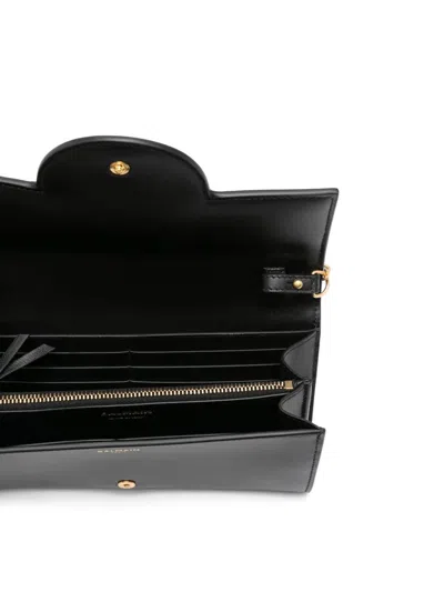 Balmain B-buzz Leather Chain Clutch In Black