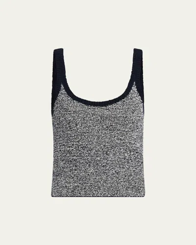 Vince Textured Microstripe Sweater In Black