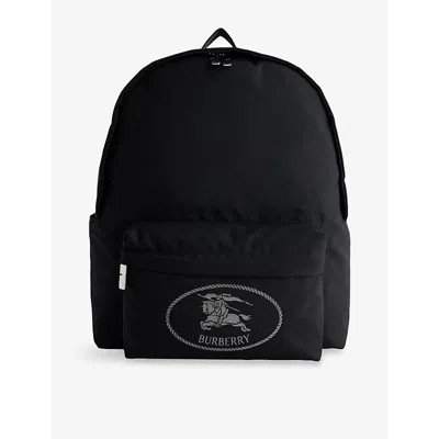 Burberry Black Backpack With Spacious Design And Padded Straps