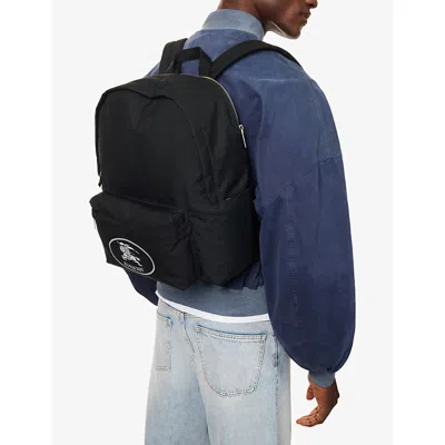 Burberry Black Backpack With Spacious Design And Padded Straps