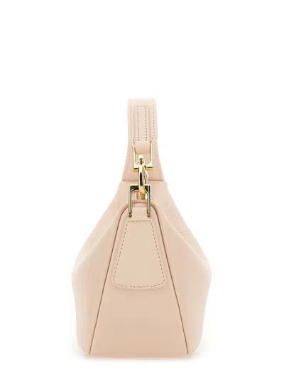 Ferragamo Curved Mini Hobo Bag With Top Handle In Neutral