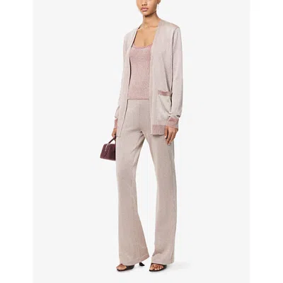 Missoni Metallic Ribbed Top In Red