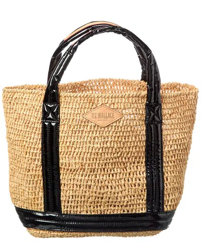Mz Wallace Small Raffia & Lacquer Tote