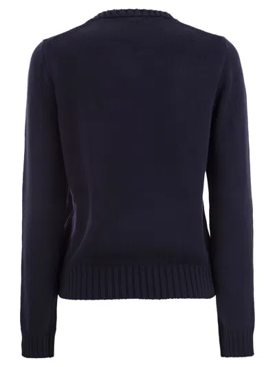 Polo Ralph Lauren Long Sleeve Crew Neck Polo Jumper In Hunter Navy Multi