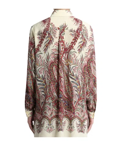 Etro Paisley Print Silk Shirt With Collared Neck In Multi