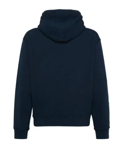 Dsquared2 Black Hoodie With Drawstring Hood In Blue