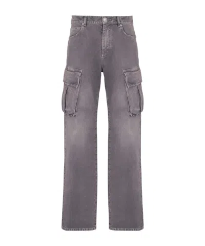 Balmain Cargo Straight Trousers Belt Loops In Purple