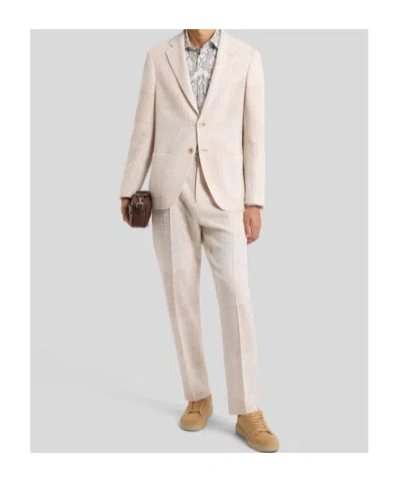 Etro Herringbone-pattern Blazer In White