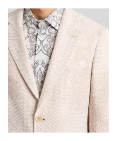 Etro Herringbone-pattern Blazer In White