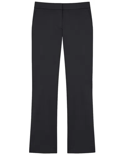 Lafayette 148 New York Cropped Manhattan Wool-blend Flare Pant In Black