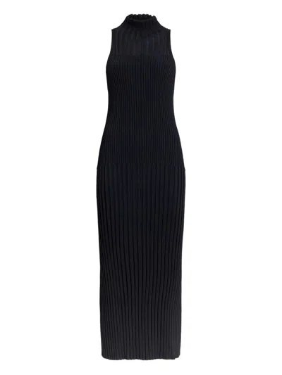 Proenza Schouler Maia Rib Midi Tank Dress In Black
