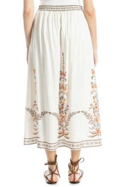 Max Studio Border Print Maxi Skirt In White