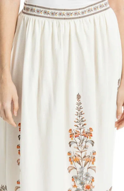 Max Studio Border Print Maxi Skirt In White