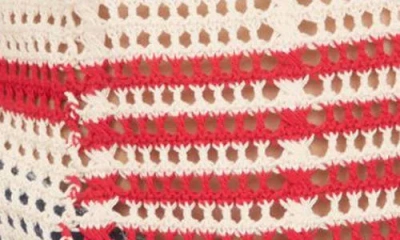 Blu Pepper Colorblock Open Knit Top In Multi