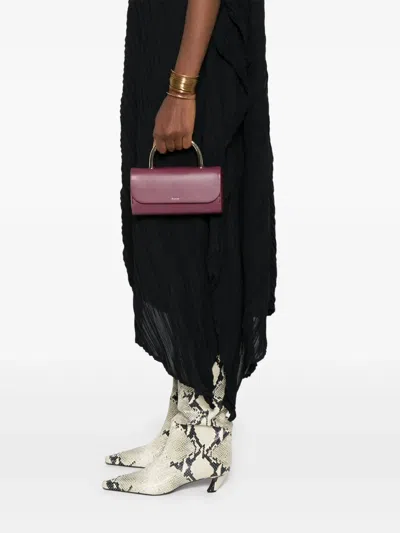 Salce Small Leather Tote Bag In Purple