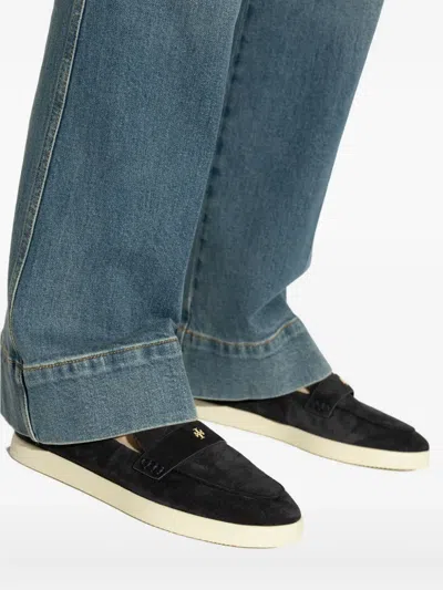 Tory Burch Suede Slip-on Loafers In Black