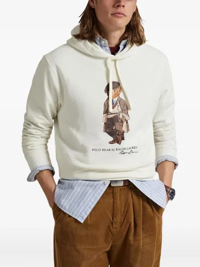Polo Ralph Lauren Long Sleeve Hoodie In White