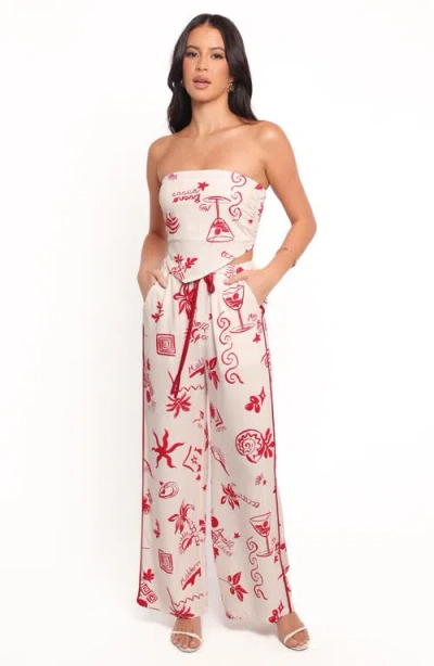 Petal And Pup Petal & Pup Malta Floral Print Strapless Top In Pink