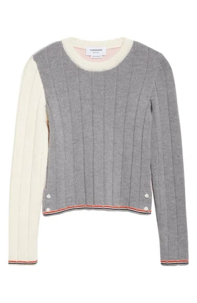 Thom Browne Virgin Wool Sweater In Gray