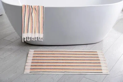 Olive And Linen Olive & Linen Stripes Bath Mat
