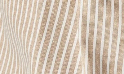 English Factory Stripe Cotton Blend Romper In Neutral