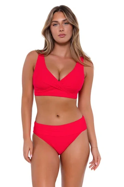 Sunsets Elsie Underwire Wrap Bikini Top In Red