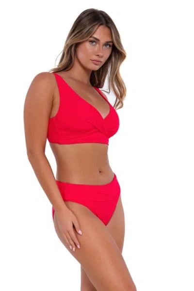Sunsets Elsie Underwire Wrap Bikini Top In Red