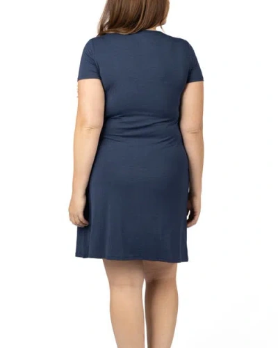 Kindred Bravely Women's Eleanora Plus Size Maternity & Nursing Lounge Dress In Blue