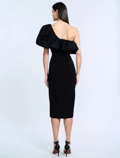 Bcbg Solid Dress With Puff In Black