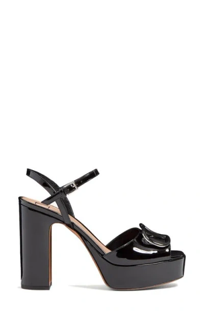Valentino Garavani Valentino Vlogo 115 Patent Platform Sandal In Black