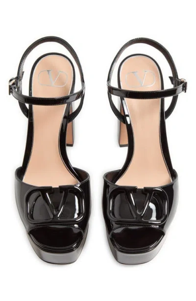 Valentino Garavani Valentino Vlogo 115 Patent Platform Sandal In Black