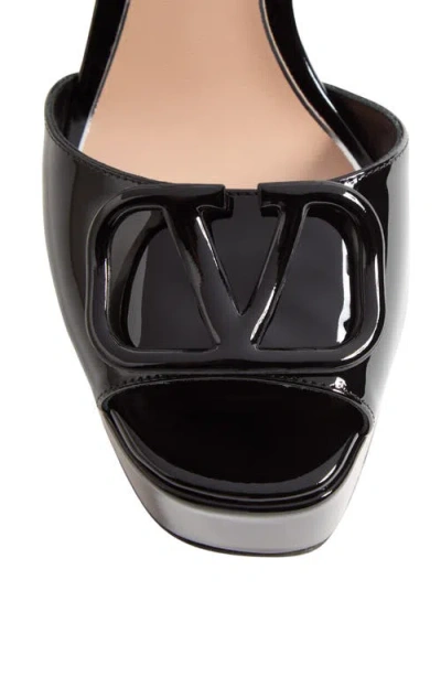 Valentino Garavani Valentino Vlogo 115 Patent Platform Sandal In Black