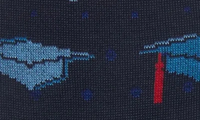 Bugatchi Mortarboard Mercerized Cotton Blend Dress Socks In Blue