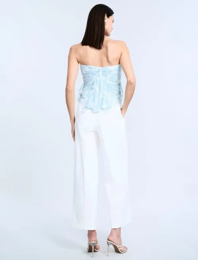 Bcbg Printed Mesh Corset In Blue