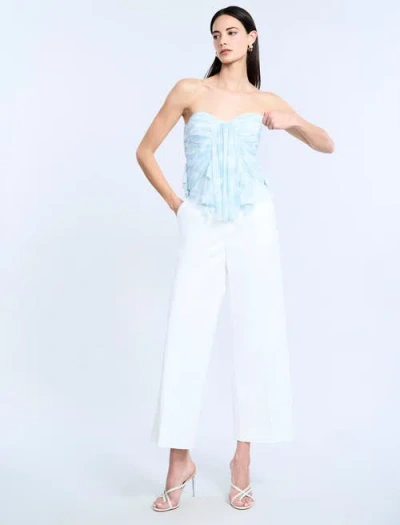 Bcbg Printed Mesh Corset In Blue