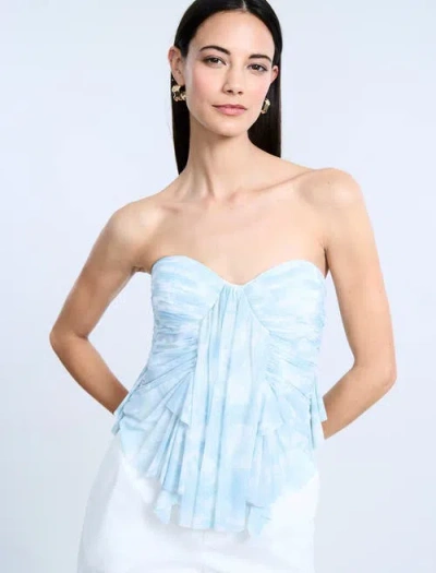 Bcbg Printed Mesh Corset In Blue