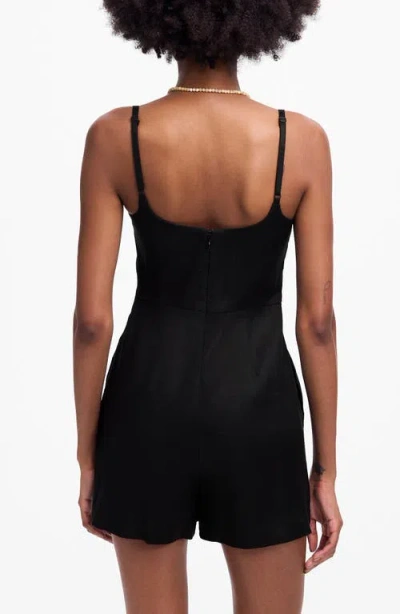 Madewell Square Neck Romper In Black
