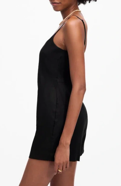 Madewell Square Neck Romper In Black