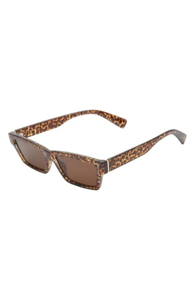 Bp. Super Slim Rectangular Sunglasses In Brown