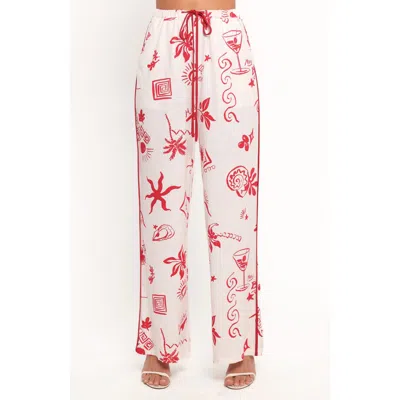 Petal And Pup Petal & Pup Malta Mixed Print Drawstring Pants In Pink