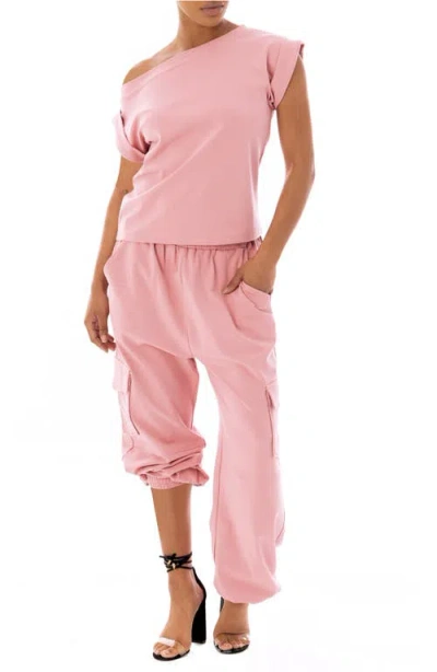 Dai Moda Femi One-shoulder Top In Pink