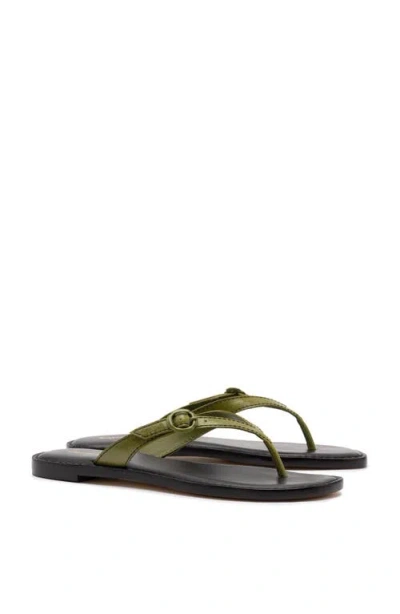Larroude Larroudé Mary Kate Flat Sandal In Green