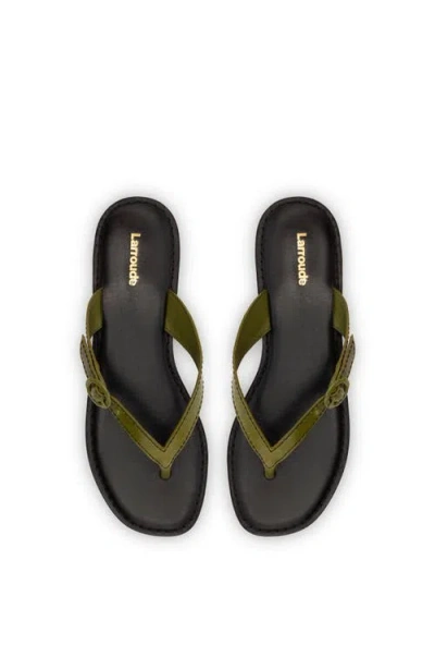 Larroude Larroudé Mary Kate Flat Sandal In Green
