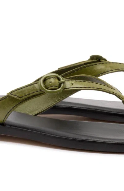 Larroude Larroudé Mary Kate Flat Sandal In Green