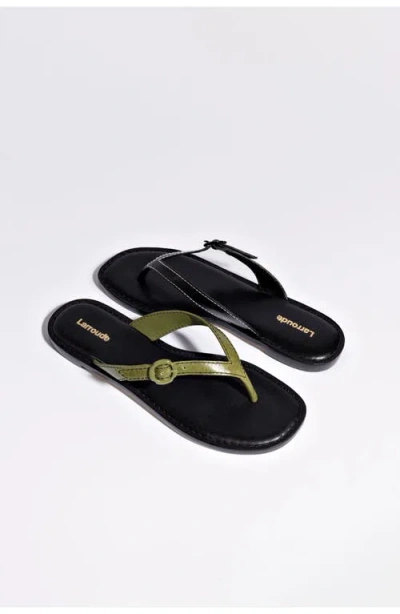 Larroude Larroudé Mary Kate Flat Sandal In Green